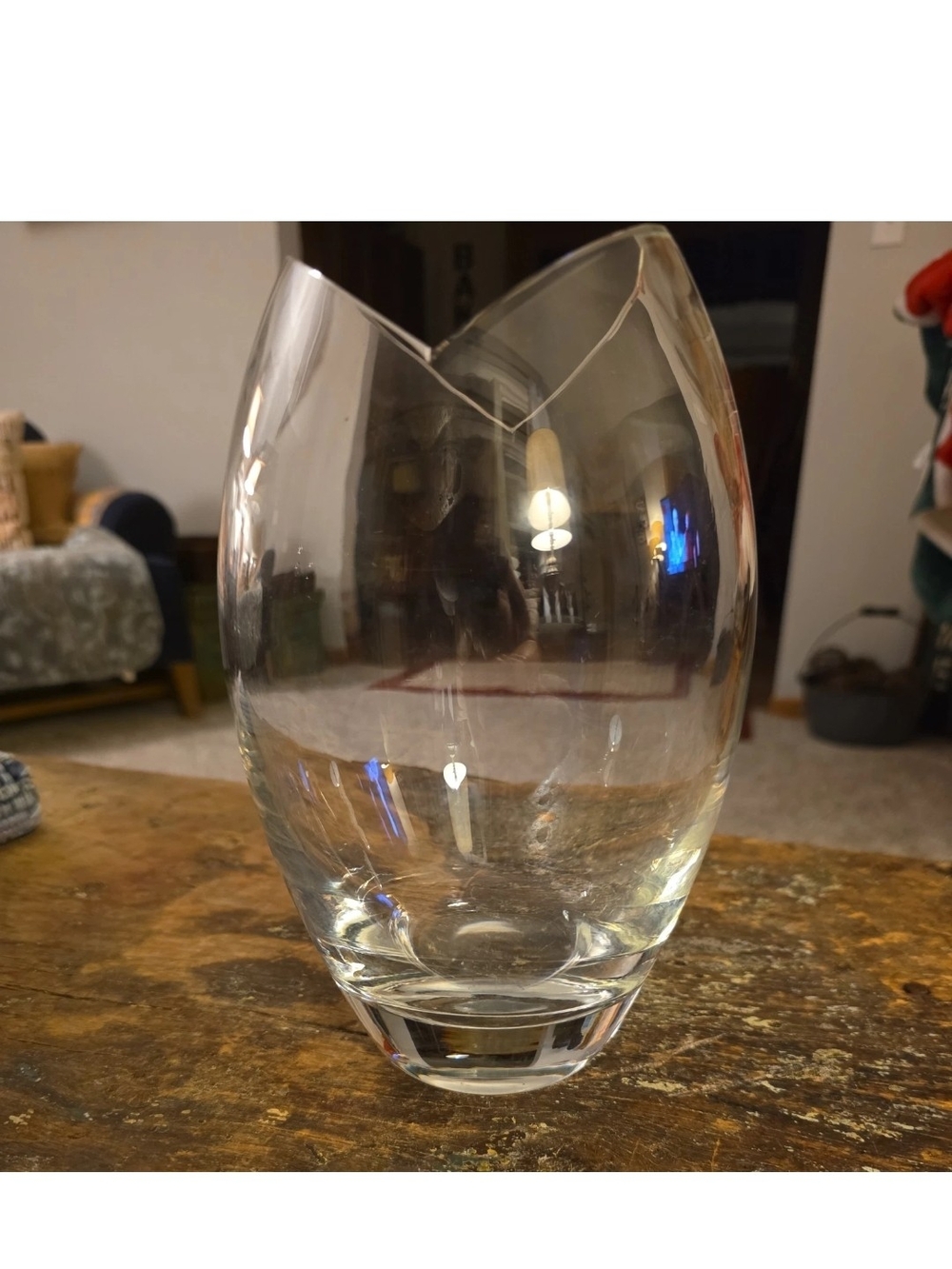 Lead Crystal Clear Glass Decorative Vase by Tarnow